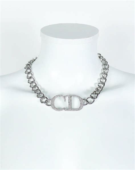 christian dior silver necklace|christian dior necklace women.